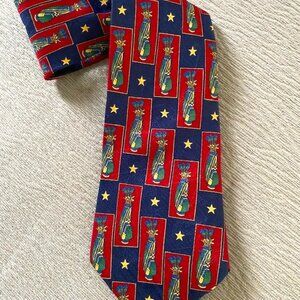 Tommy Hilfiger Vintage Golf Bag & Star Neck Tie 100% Imported Silk Italy Preppy